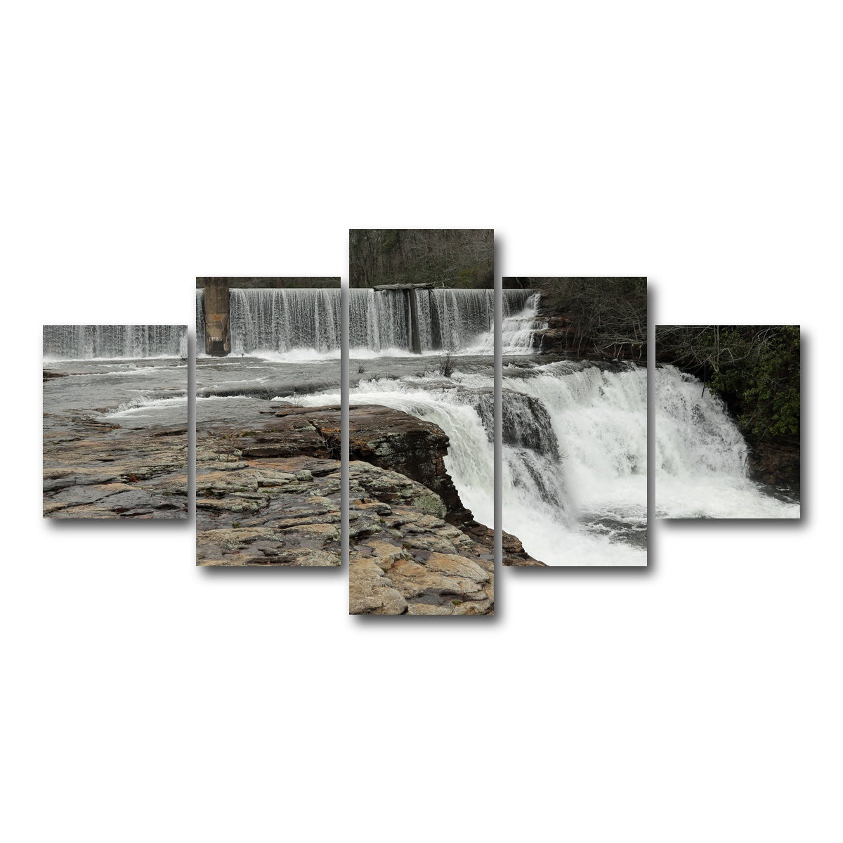 AUTO-MOCKUP WHITE | DeSoto Falls | 5 Piece | Gallery Wrap Canvas | group=5_short