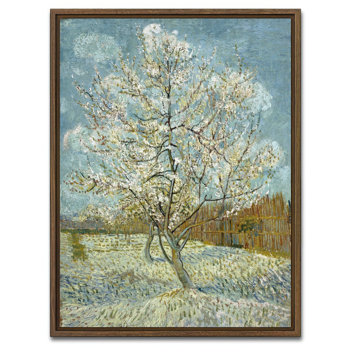 AUTO-MOCKUP WHITE | De roze perzikboom | 1 Piece | Walnut Framed Canvas | group=3x4