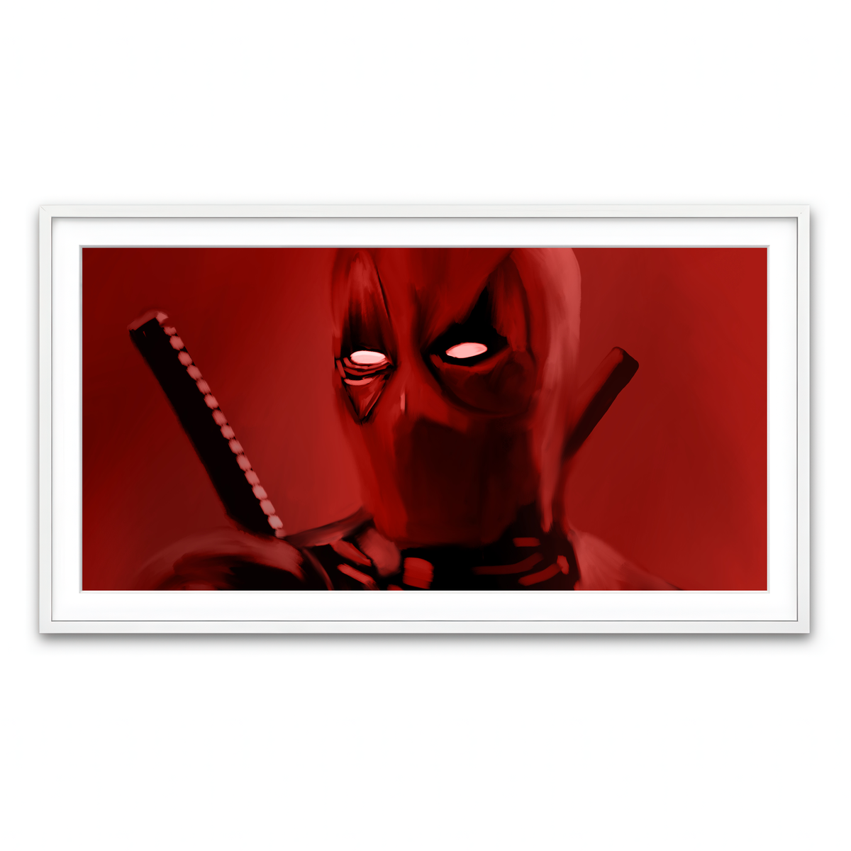 Framed Print 2x1 White