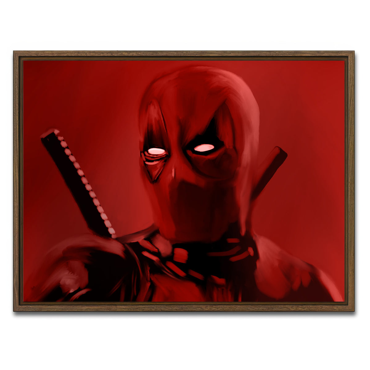 AUTO-MOCKUP WHITE | Dead In Red | 1 Piece | Walnut Framed Canvas | group=4x3