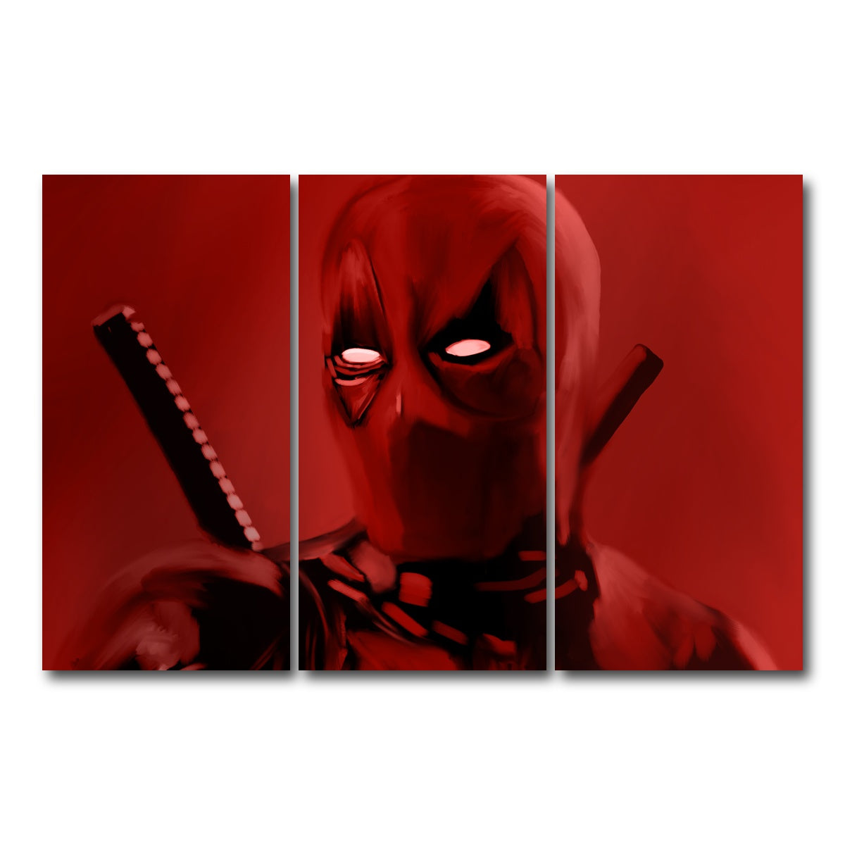 AUTO-MOCKUP WHITE | Dead In Red | 3 Piece | Gallery Wrap Canvas | group=12x24