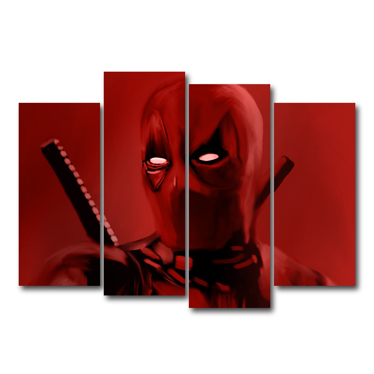 AUTO-MOCKUP WHITE | Dead In Red | 4 Piece | Gallery Wrap Canvas | group=4_normal