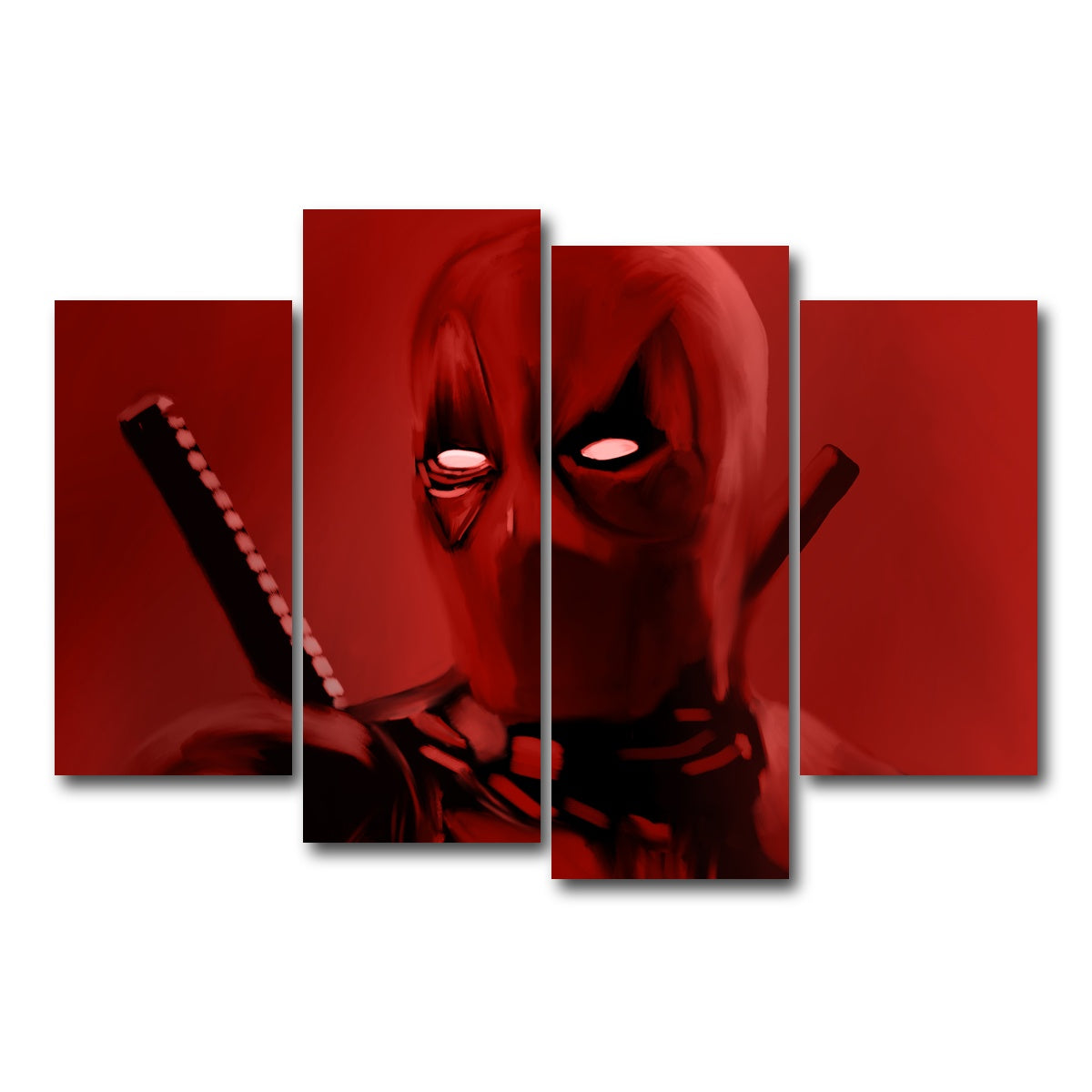 AUTO-MOCKUP WHITE | Dead In Red | 4 Piece | Gallery Wrap Canvas | group=4_short