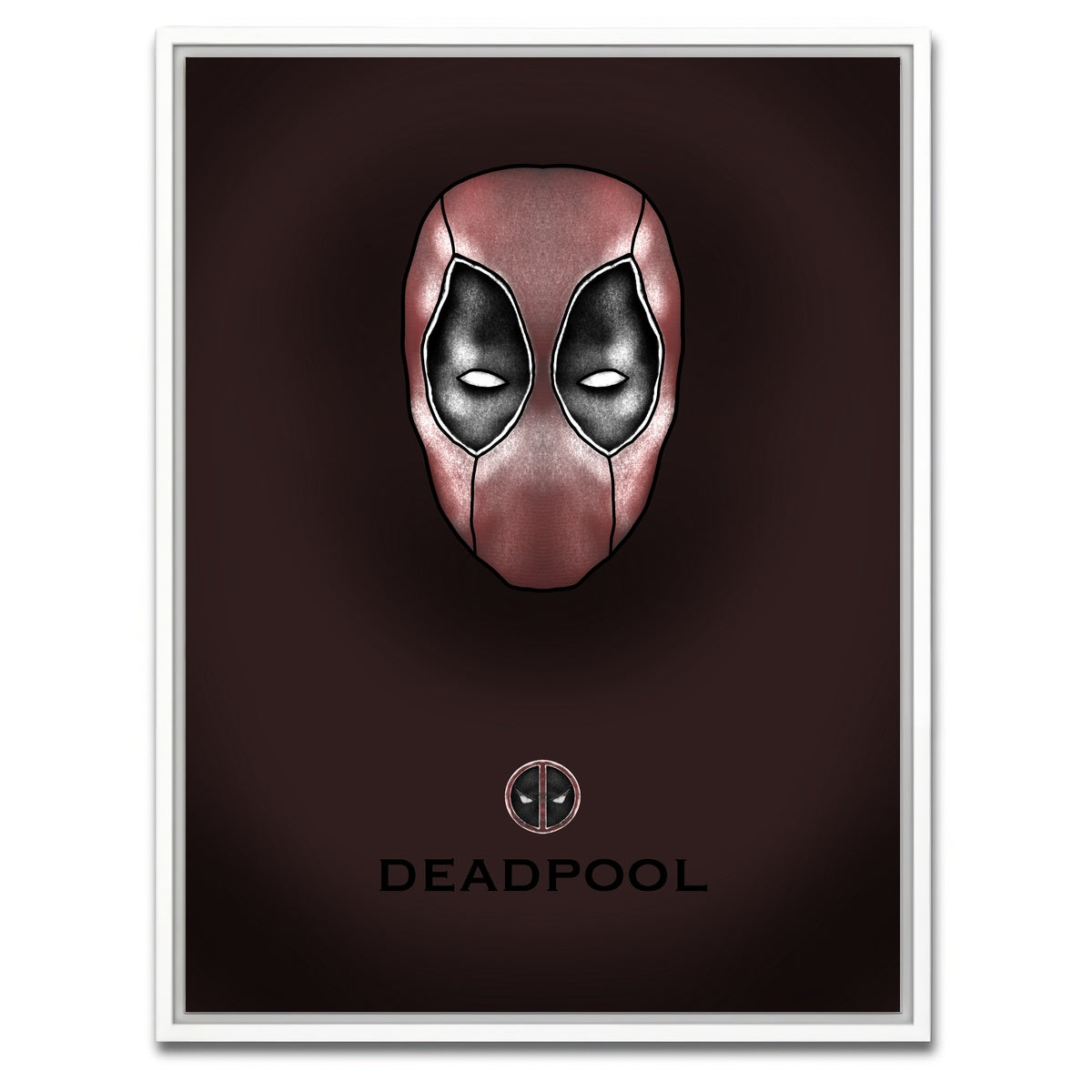 AUTO-MOCKUP WHITE | Deadpool Head | 1 Piece | White Framed Canvas | group=3x4