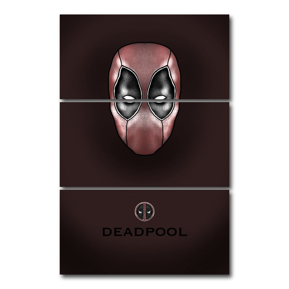 AUTO-MOCKUP WHITE | Deadpool Head | 3 Piece | Gallery Wrap Canvas | group=12x24_stacked