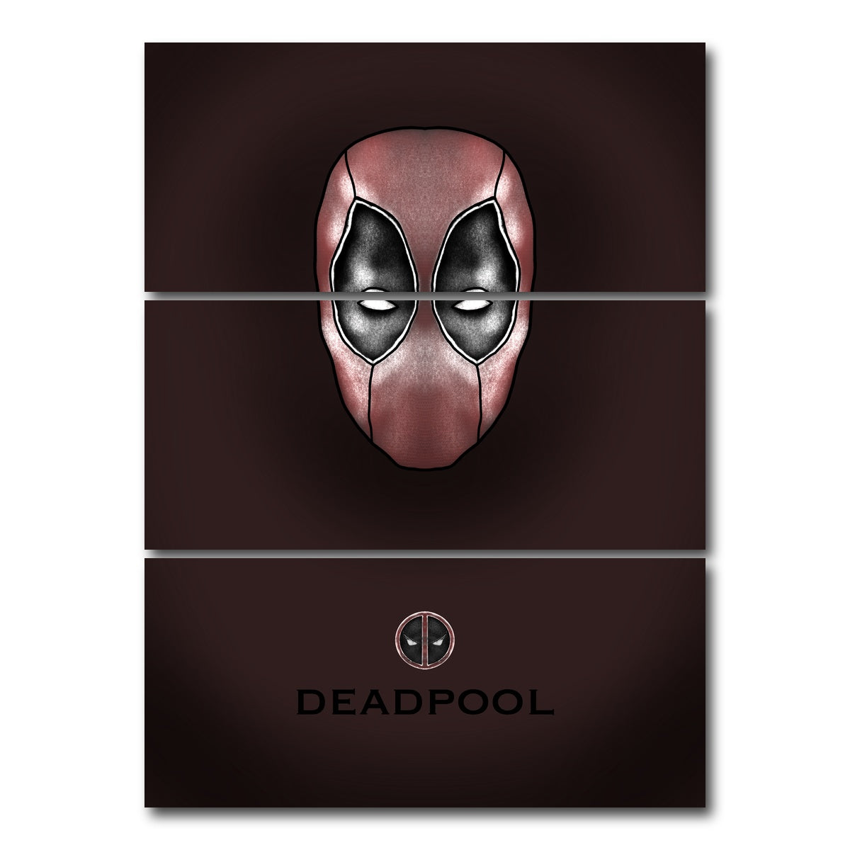 AUTO-MOCKUP WHITE | Deadpool Head | 3 Piece | Gallery Wrap Canvas | group=8x18_stacked