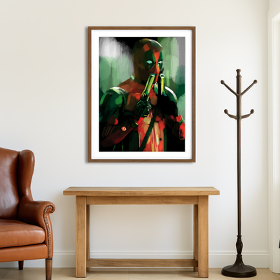 AUTO-MOCKUP ROOM | Deadpool With Guns Wall Art