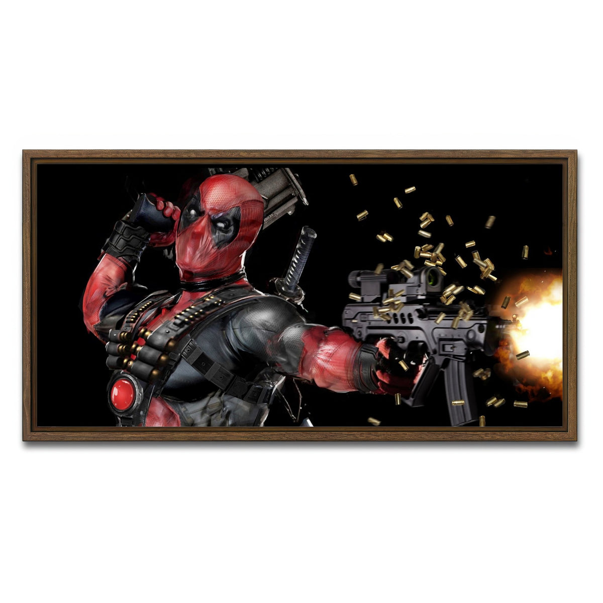 AUTO-MOCKUP WHITE | Deadpool | 1 Piece | Walnut Framed Canvas | group=2x1