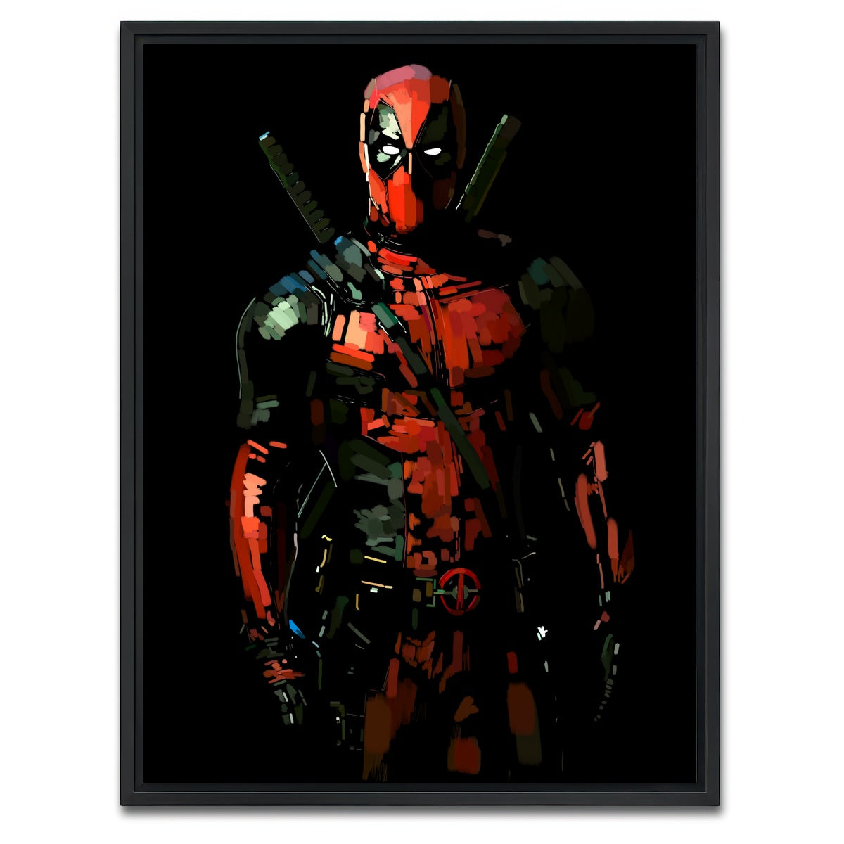 AUTO-MOCKUP WHITE | Deadpool on Black | 1 Piece | Black Framed Canvas | group=3x4