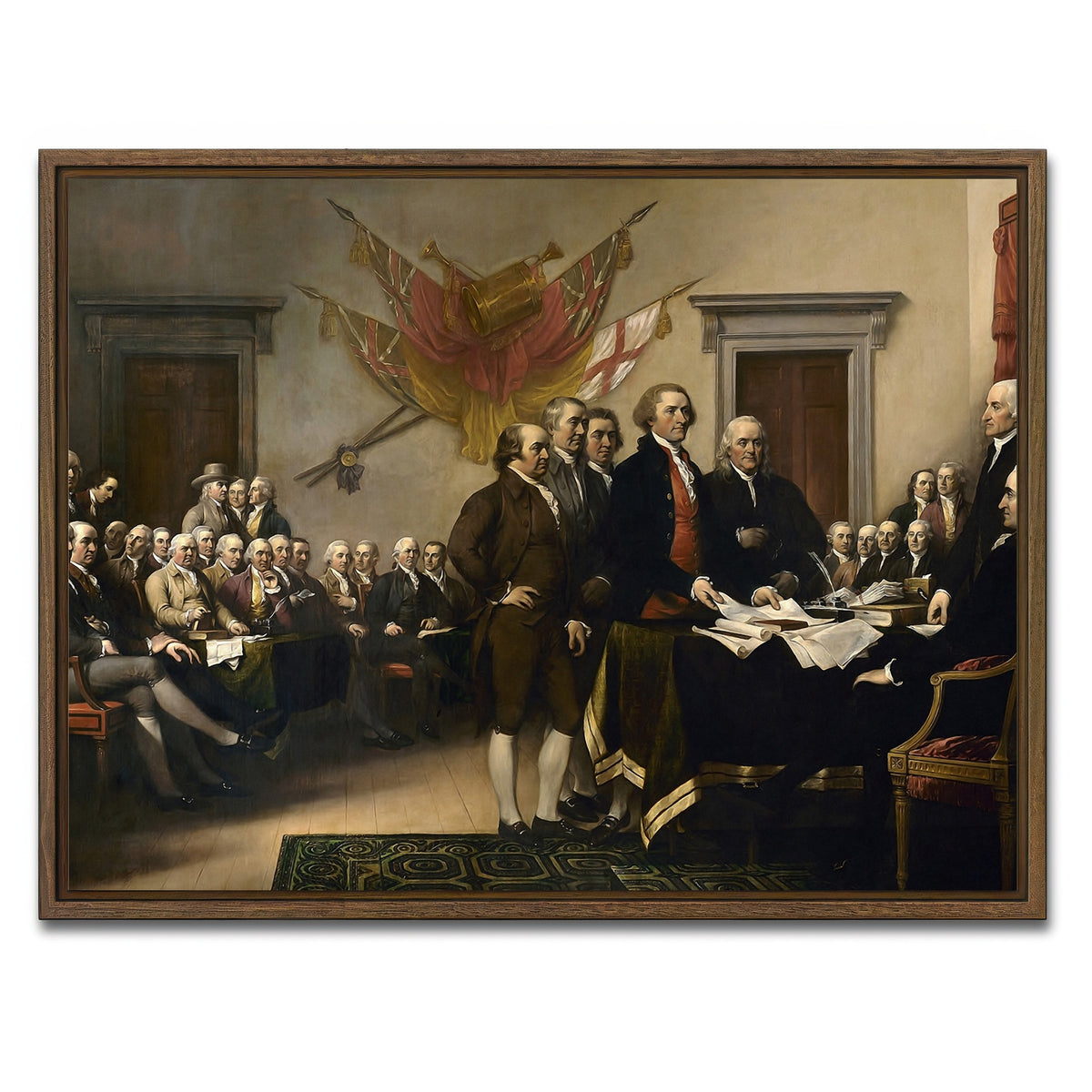 AUTO-MOCKUP WHITE | Declaration of Independence | 1 Piece | Walnut Framed Canvas | group=4x3