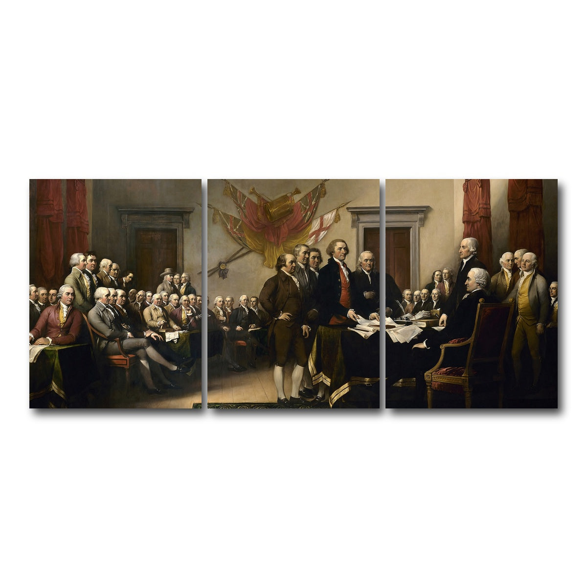 AUTO-MOCKUP WHITE | Declaration of Independence | 3 Piece | Gallery Wrap Canvas | group=18x24