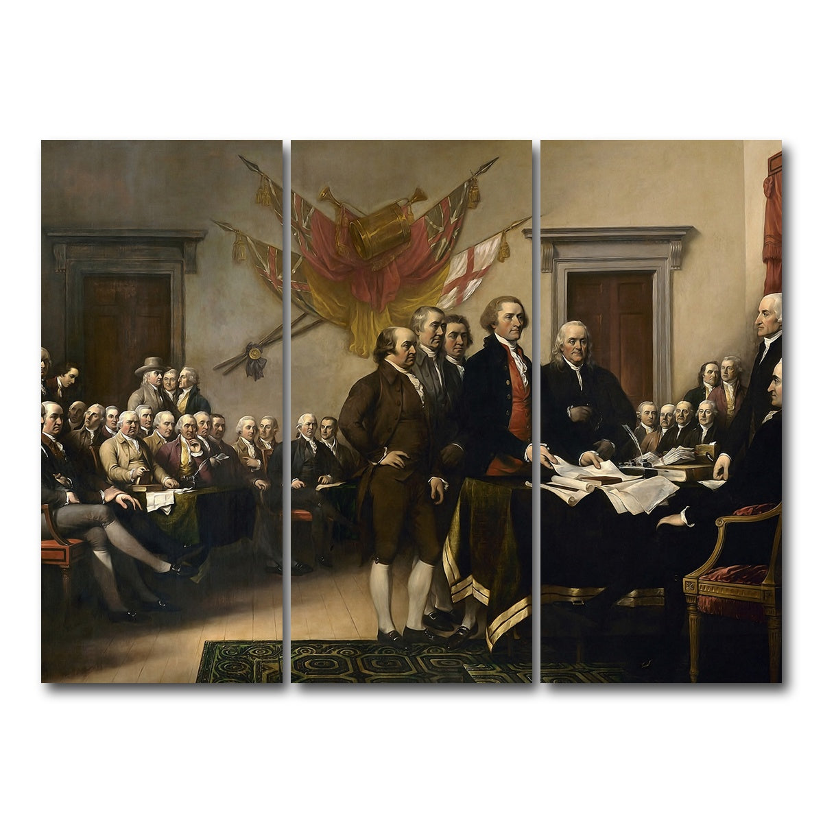 AUTO-MOCKUP WHITE | Declaration of Independence | 3 Piece | Gallery Wrap Canvas | group=8x18