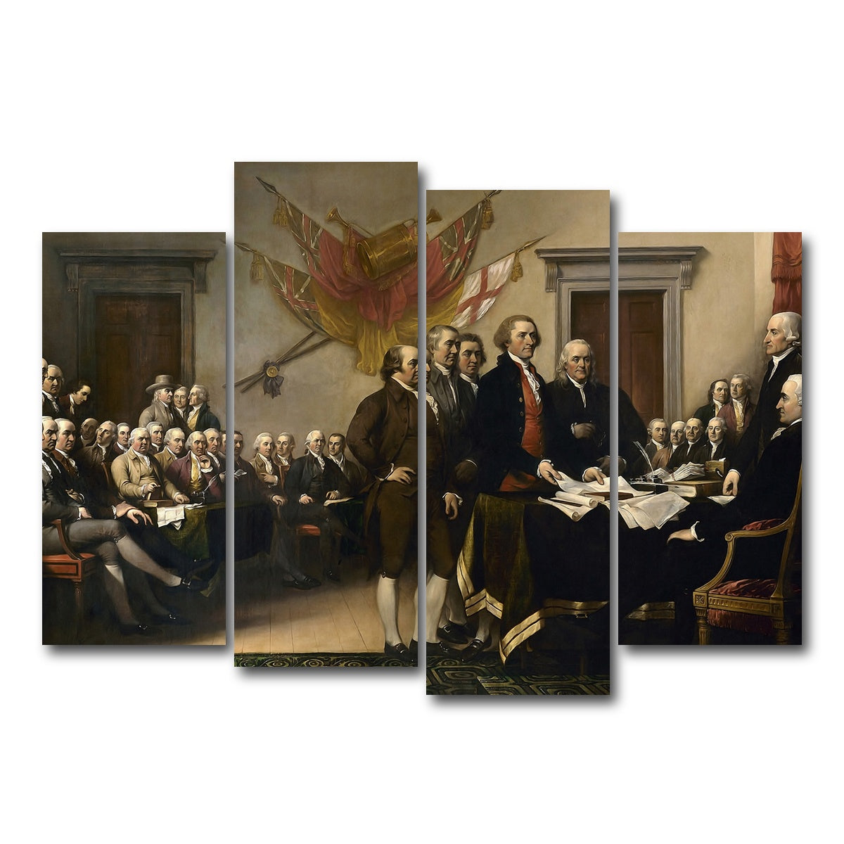 AUTO-MOCKUP WHITE | Declaration of Independence | 4 Piece | Gallery Wrap Canvas | group=4_normal