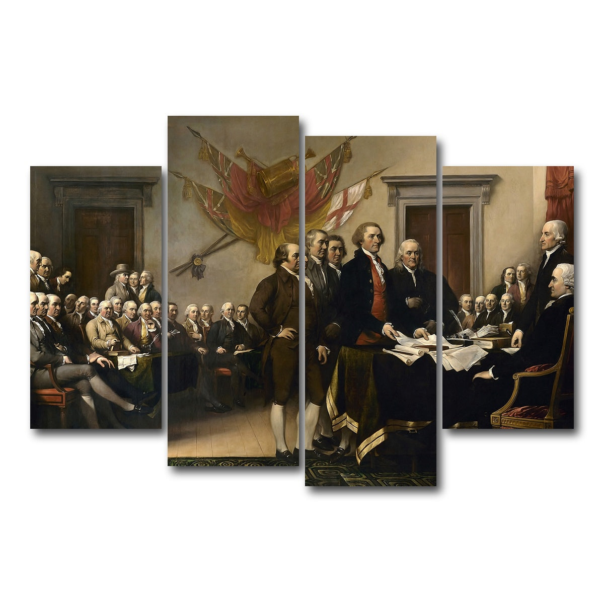 AUTO-MOCKUP WHITE | Declaration of Independence | 4 Piece | Gallery Wrap Canvas | group=4_short