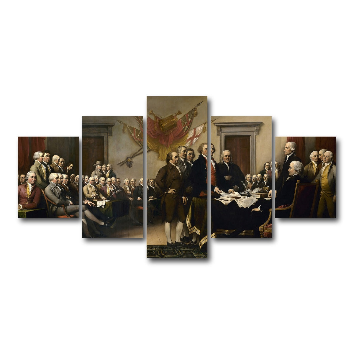 AUTO-MOCKUP WHITE | Declaration of Independence | 5 Piece | Gallery Wrap Canvas | group=5_short