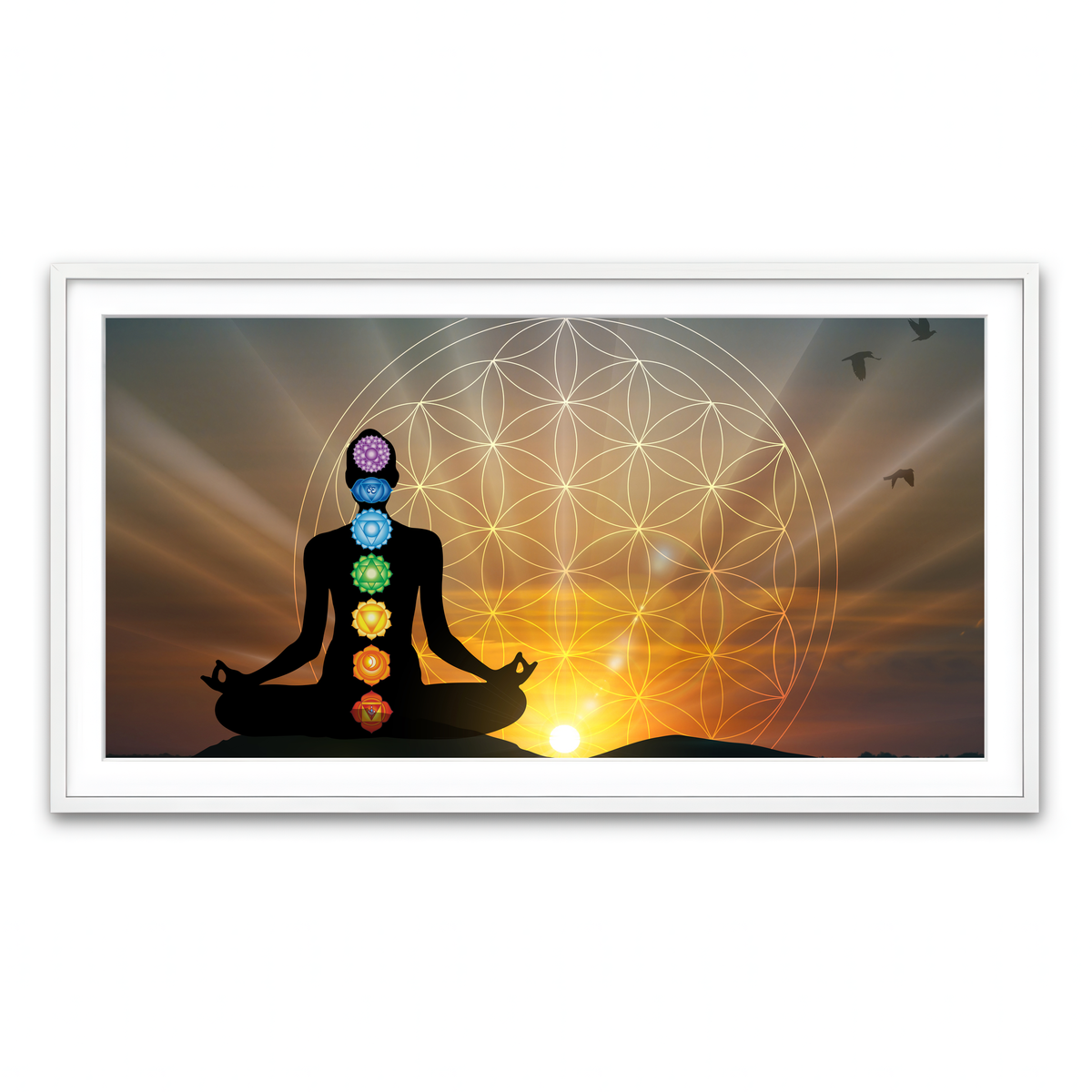 Framed Print 2x1 White