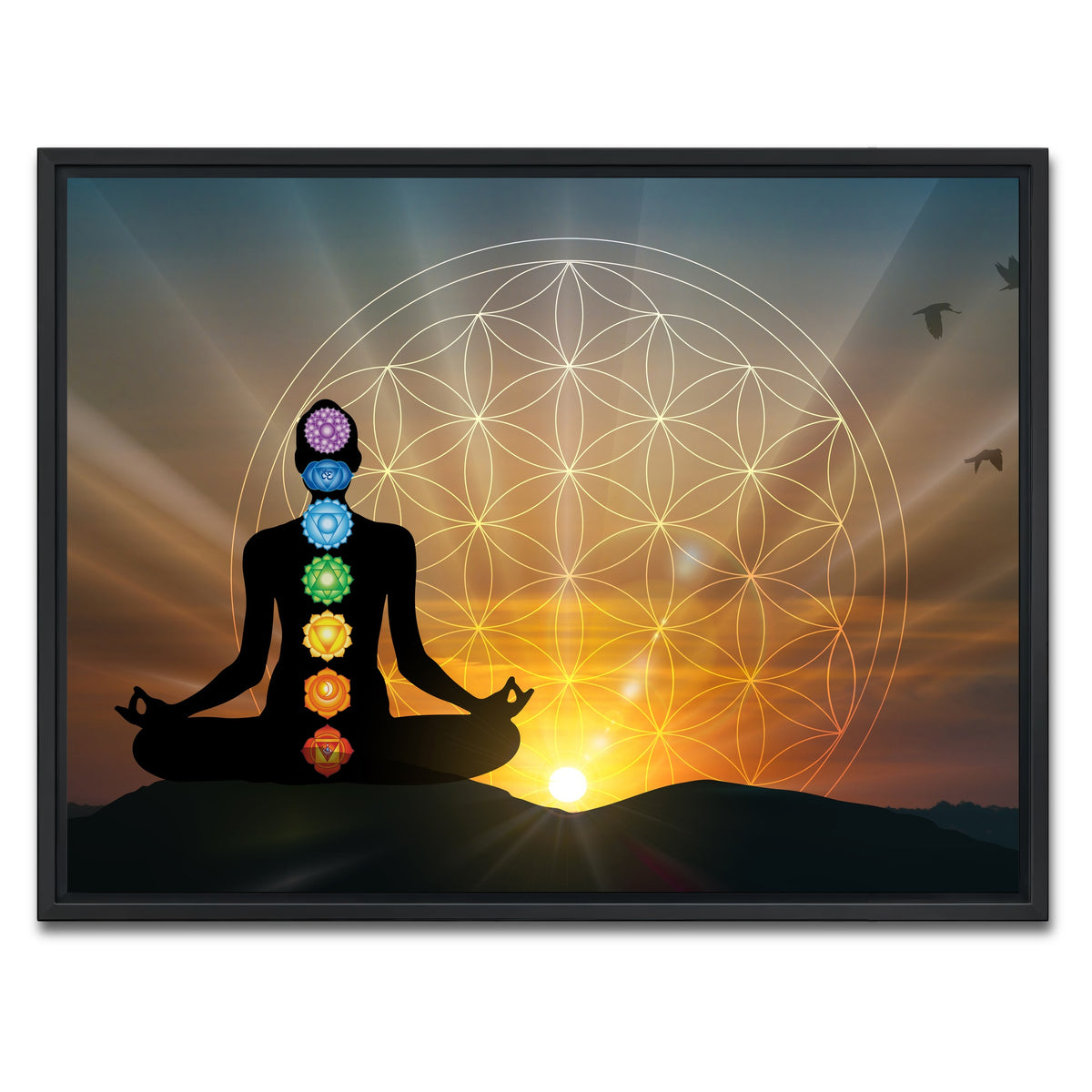 AUTO-MOCKUP WHITE | Deep meditation | 1 Piece | Black Framed Canvas | group=4x3