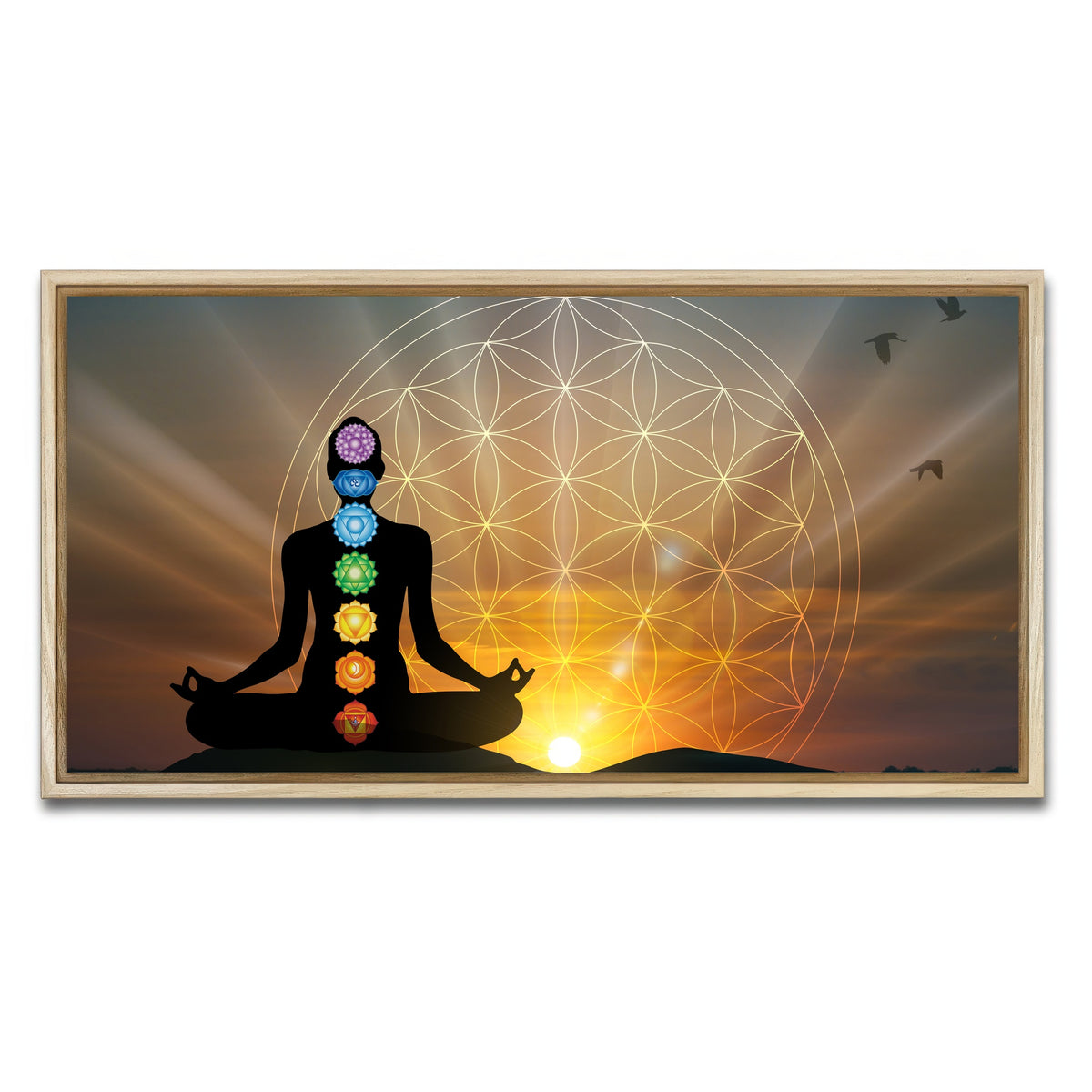 AUTO-MOCKUP WHITE | Deep meditation | 1 Piece | Natural Framed Canvas | group=2x1