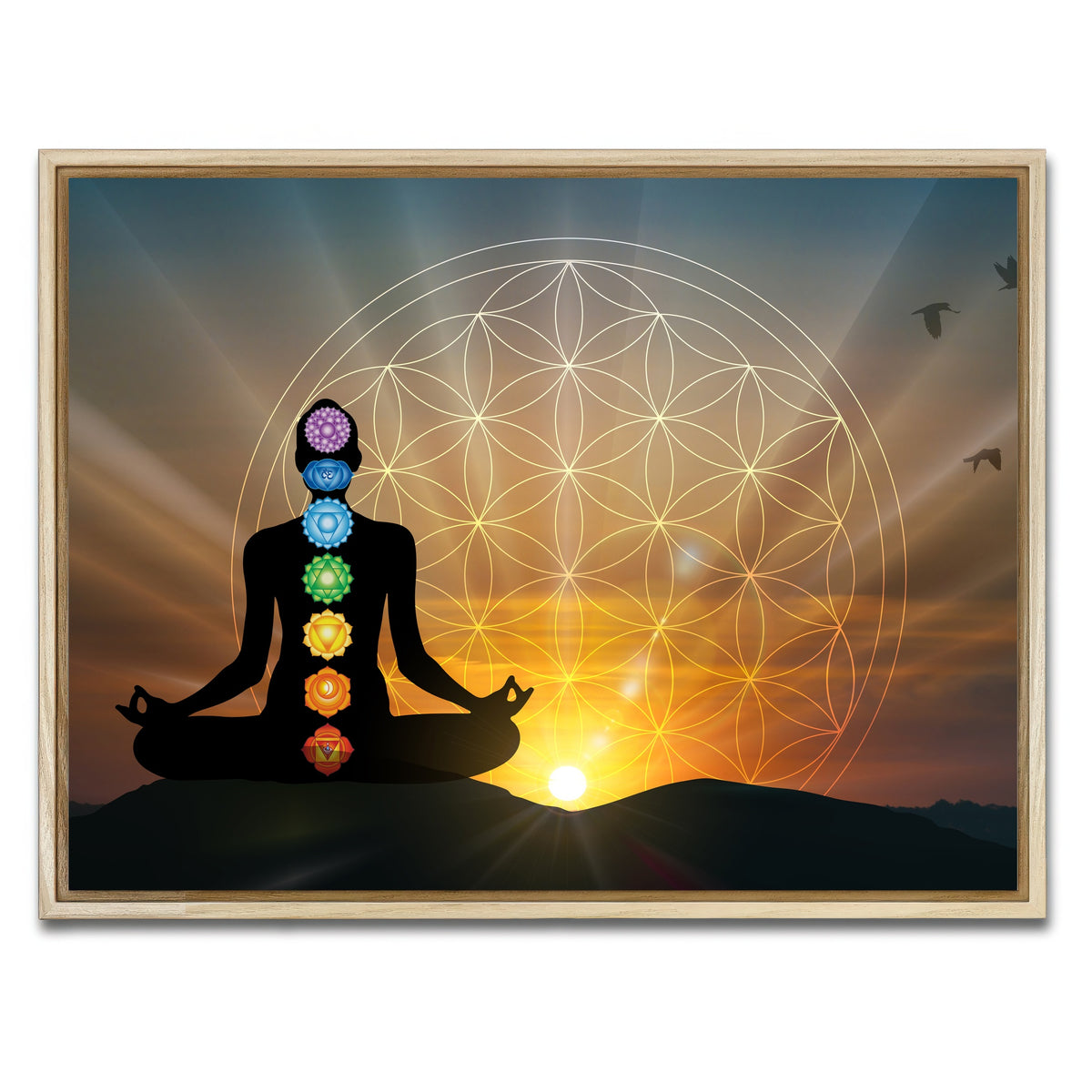 AUTO-MOCKUP WHITE | Deep meditation | 1 Piece | Natural Framed Canvas | group=4x3