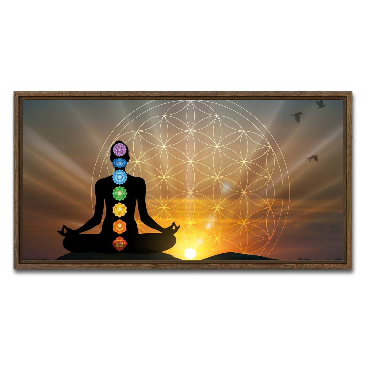 AUTO-MOCKUP WHITE | Deep meditation | 1 Piece | Walnut Framed Canvas | group=2x1