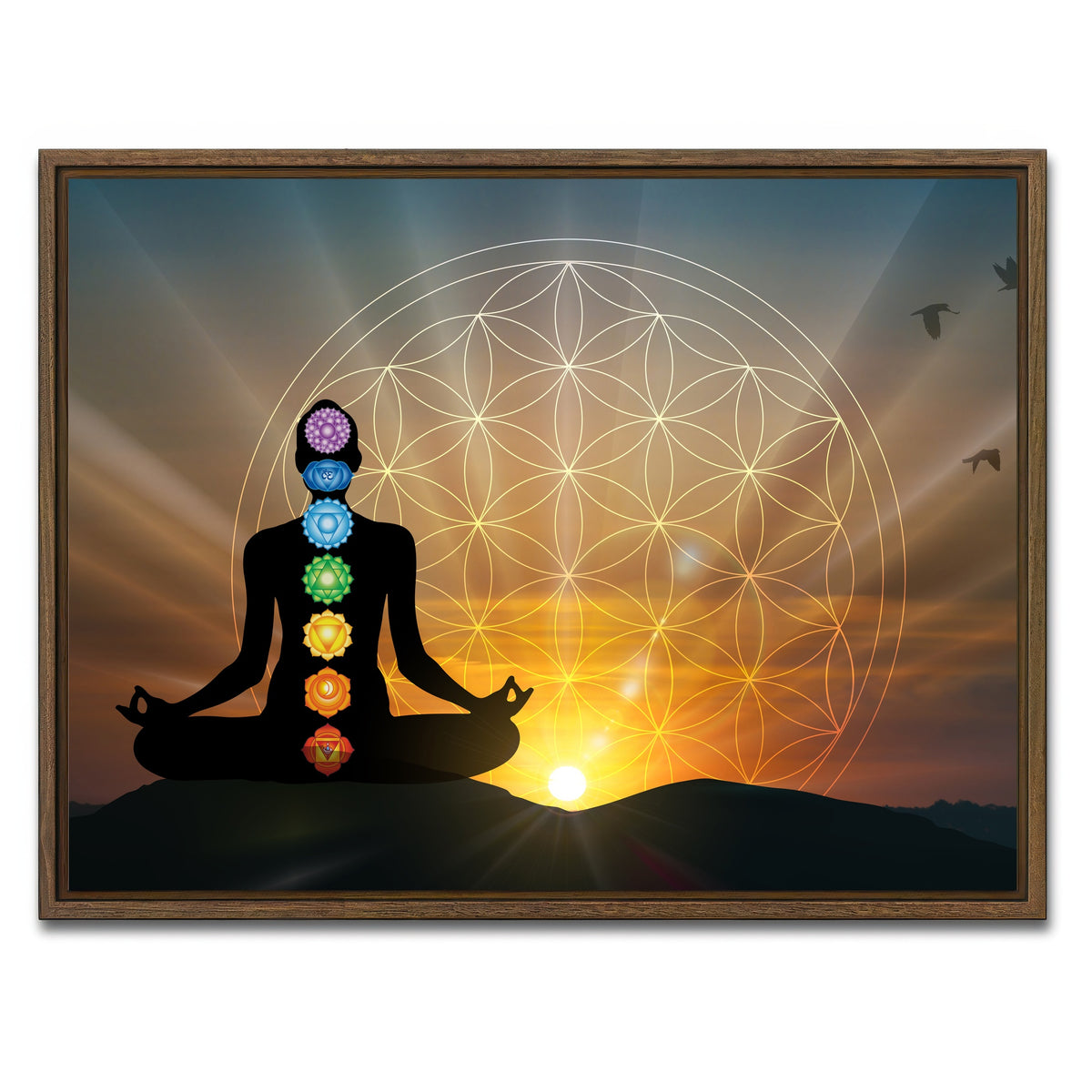 AUTO-MOCKUP WHITE | Deep meditation | 1 Piece | Walnut Framed Canvas | group=4x3