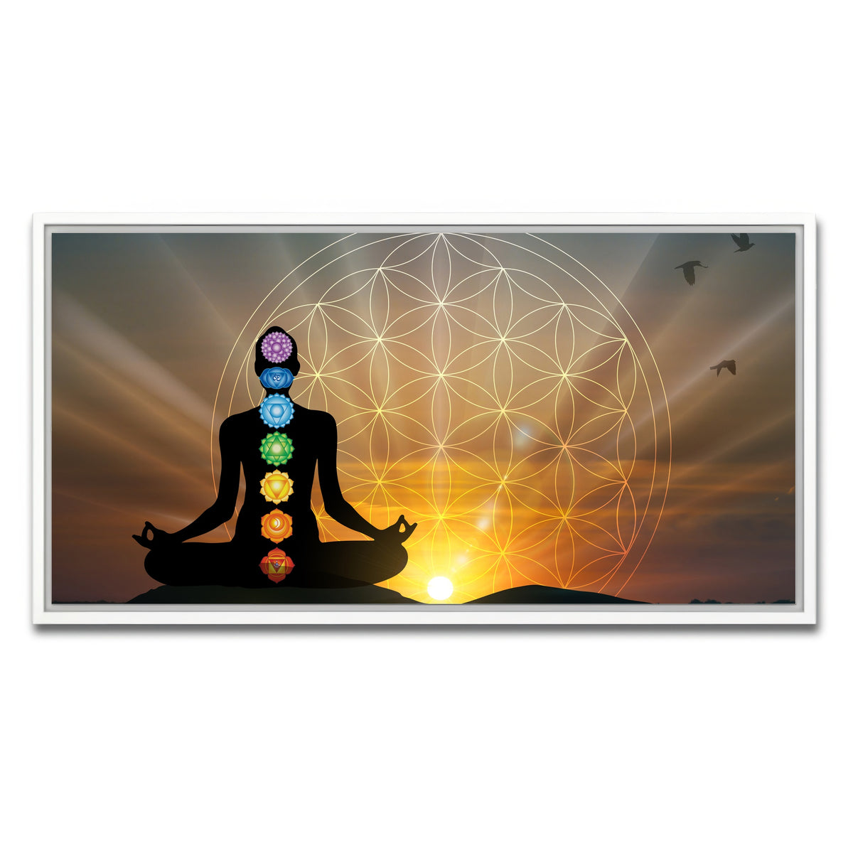AUTO-MOCKUP WHITE | Deep meditation | 1 Piece | White Framed Canvas | group=2x1