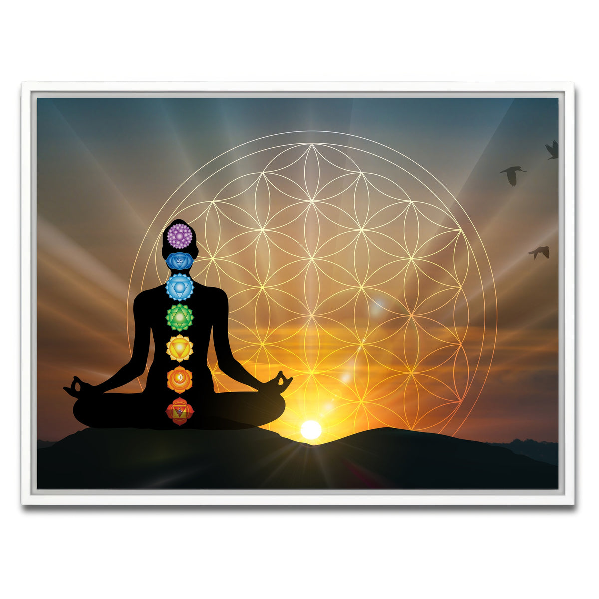 AUTO-MOCKUP WHITE | Deep meditation | 1 Piece | White Framed Canvas | group=4x3