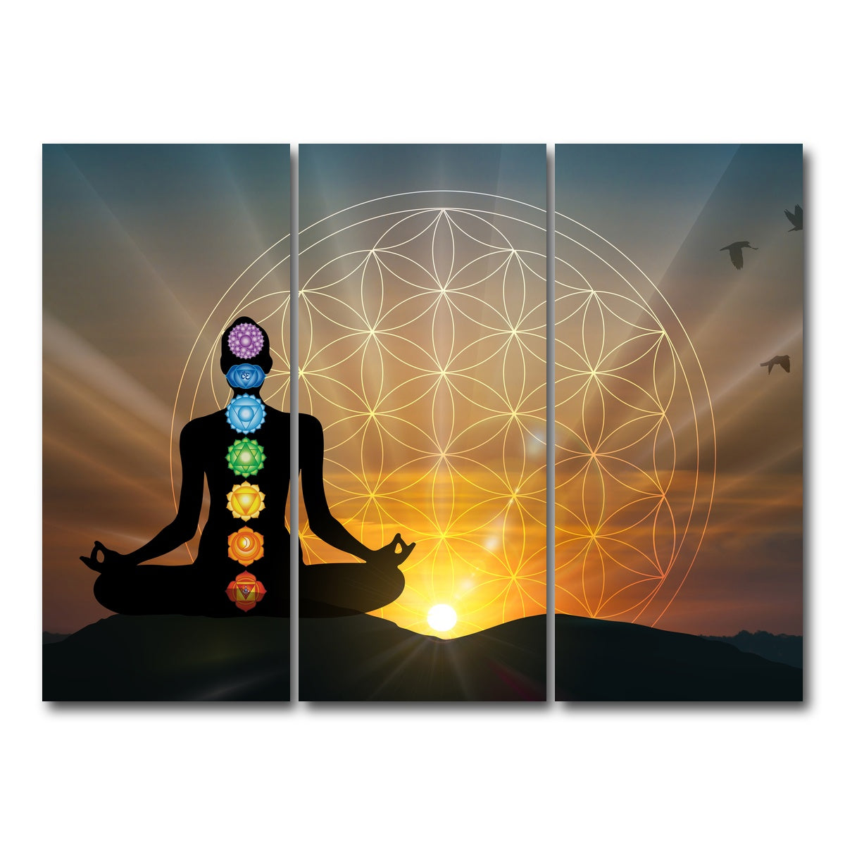AUTO-MOCKUP WHITE | Deep meditation | 3 Piece | Gallery Wrap Canvas | group=8x18