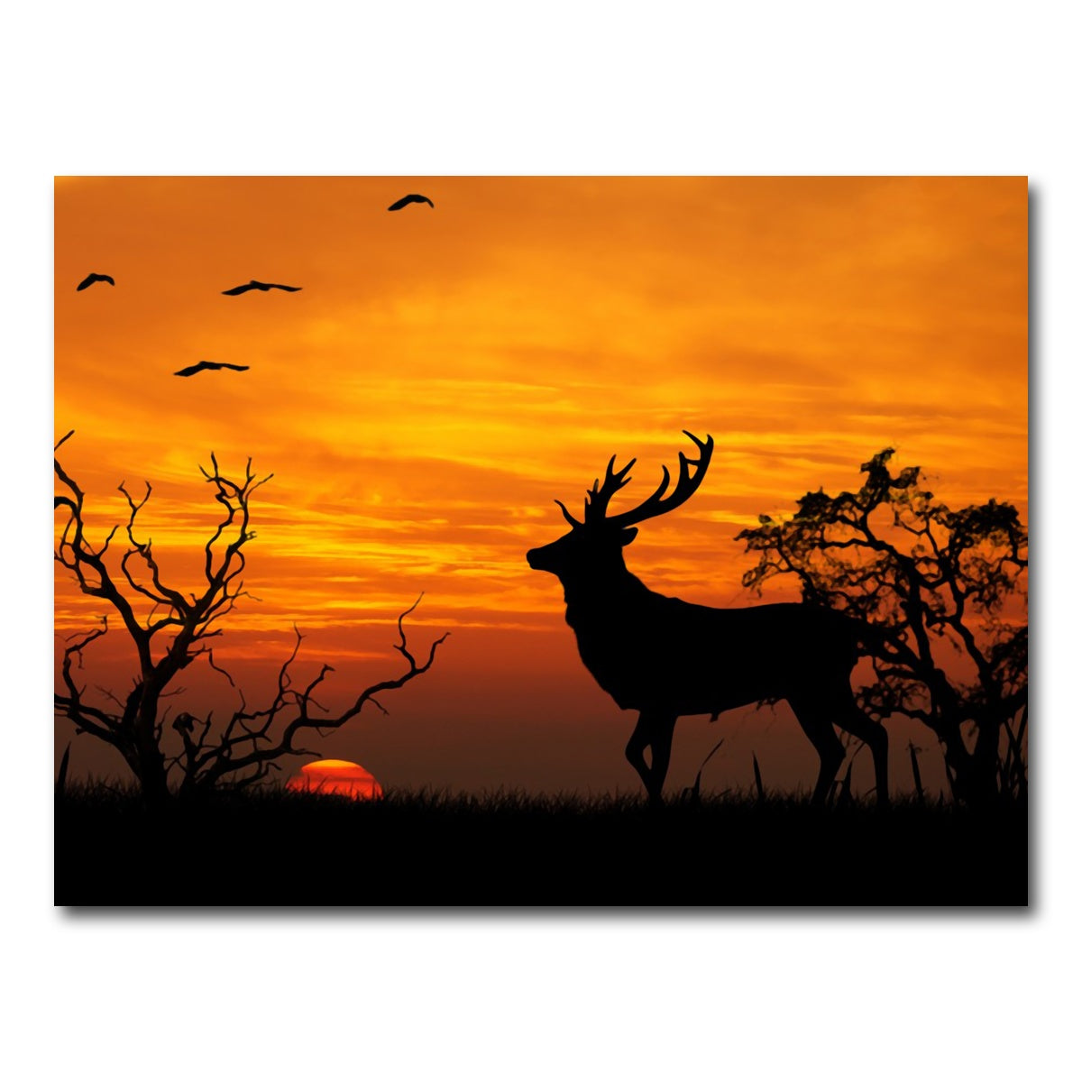 AUTO-MOCKUP WHITE | Deer in the Sunset | 1 Piece | Gallery Wrap Canvas | group=4x3