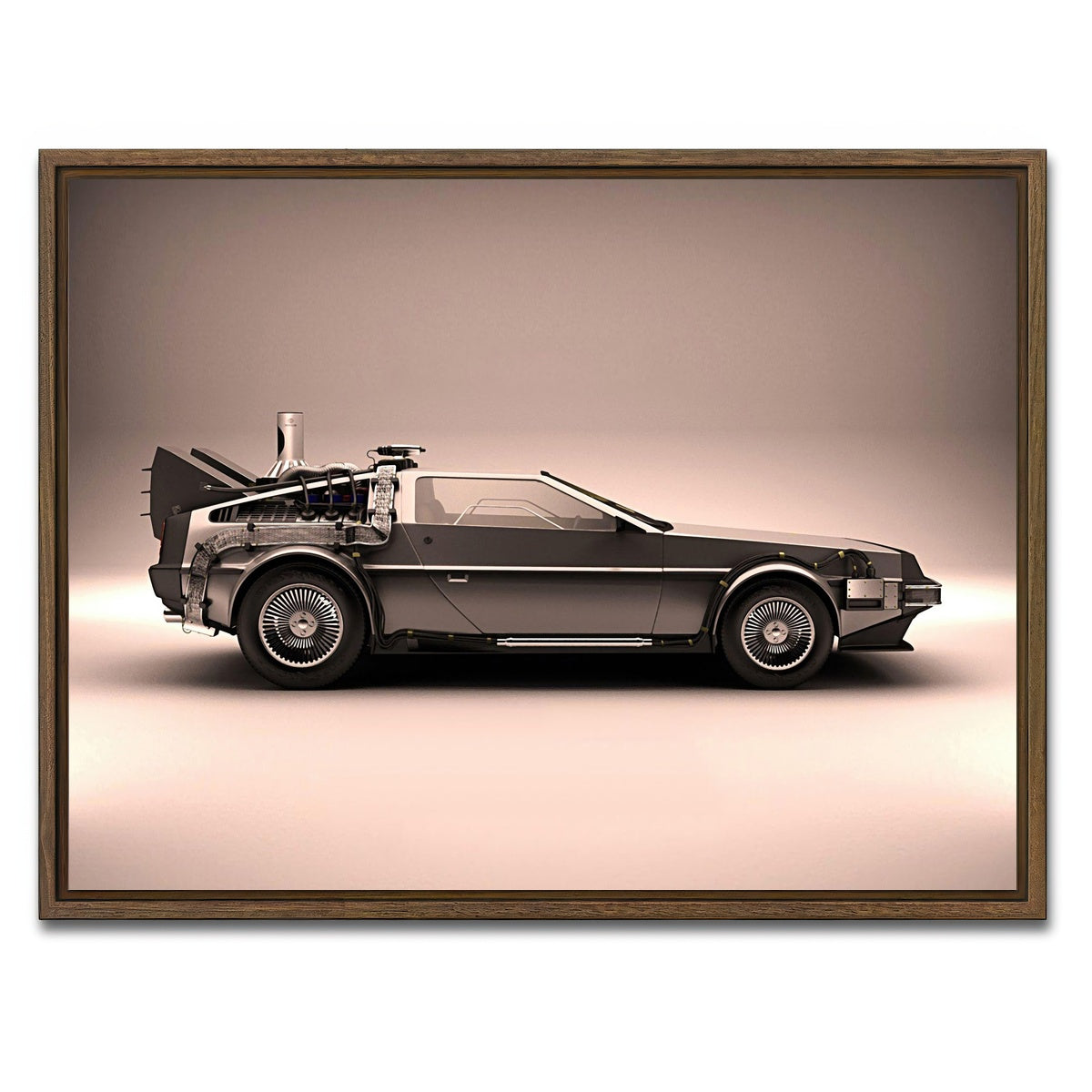 AUTO-MOCKUP WHITE | Delorean | 1 Piece | Walnut Framed Canvas | group=4x3