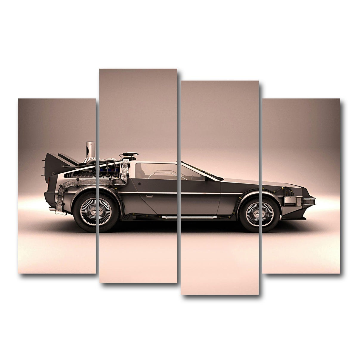 AUTO-MOCKUP WHITE | Delorean | 4 Piece | Gallery Wrap Canvas | group=4_normal