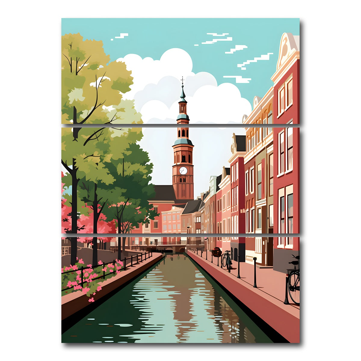 AUTO-MOCKUP WHITE | Denmark - Copenhagen | 3 Piece | Gallery Wrap Canvas | group=8x18_stacked