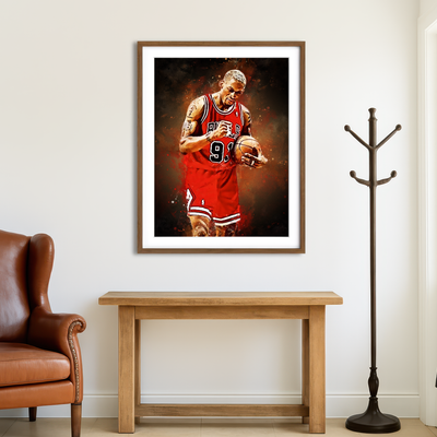 AUTO-MOCKUP ROOM | Dennis Rodman Painting Wall Art