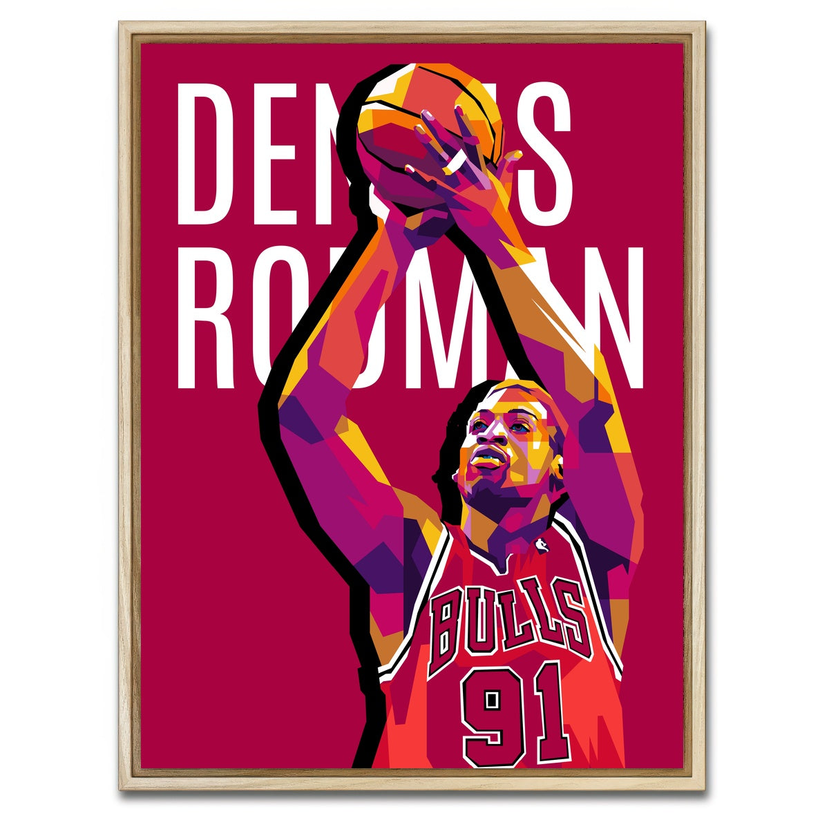 AUTO-MOCKUP WHITE | Dennis Rodman | 1 Piece | Natural Framed Canvas | group=3x4