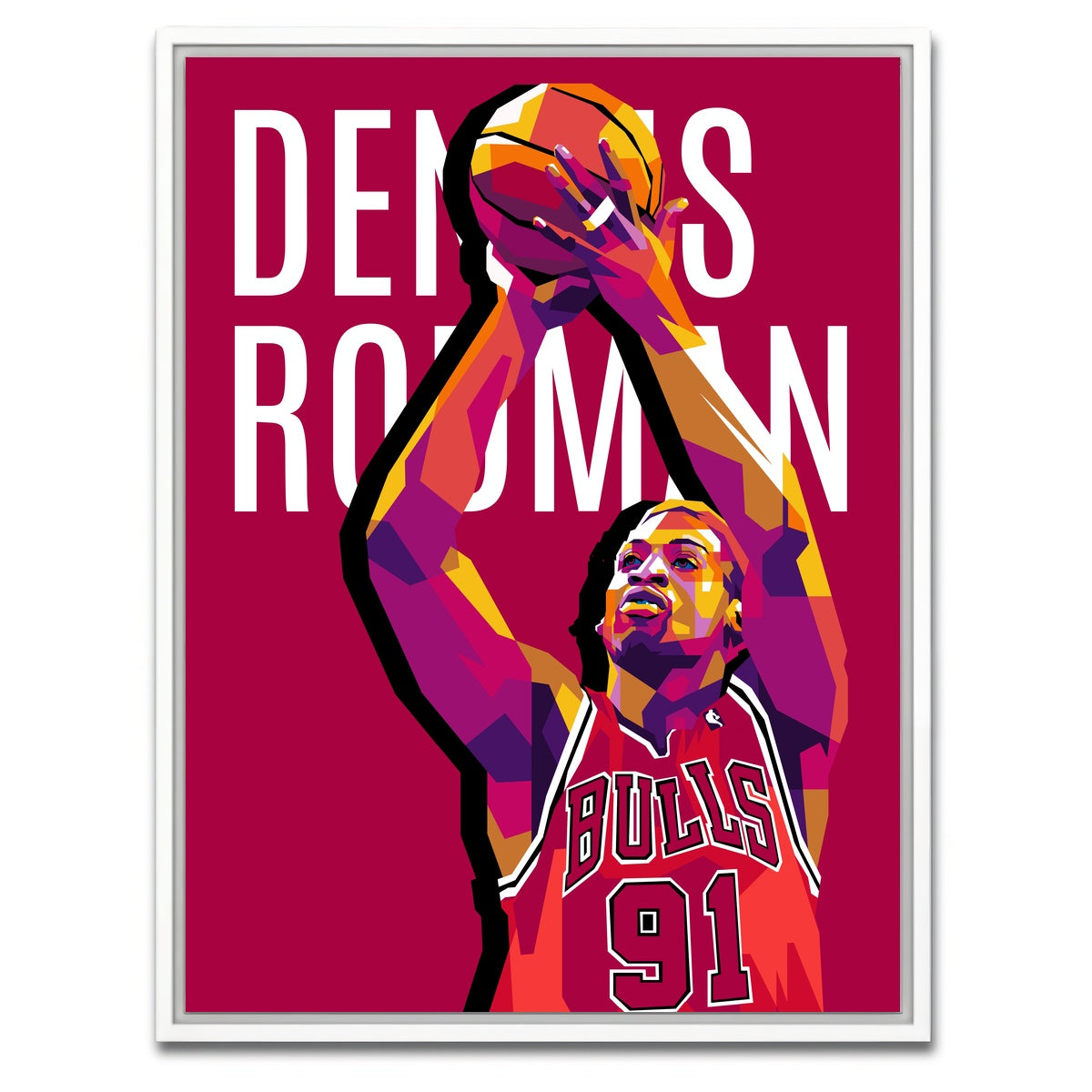 AUTO-MOCKUP WHITE | Dennis Rodman | 1 Piece | White Framed Canvas | group=3x4