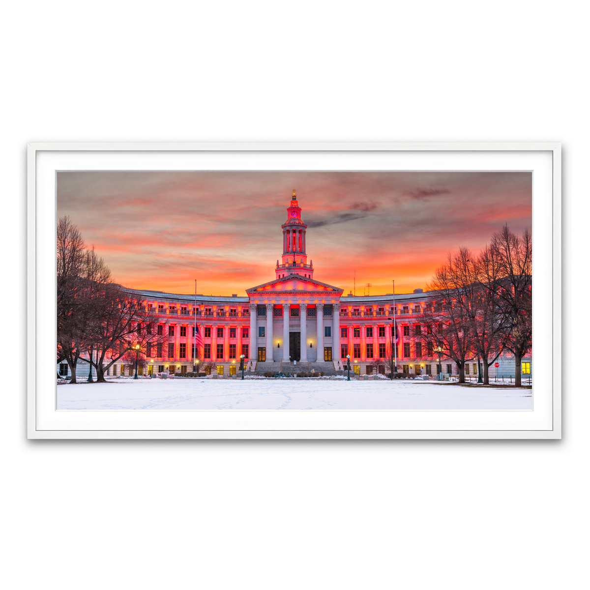 Framed Print 2x1 White