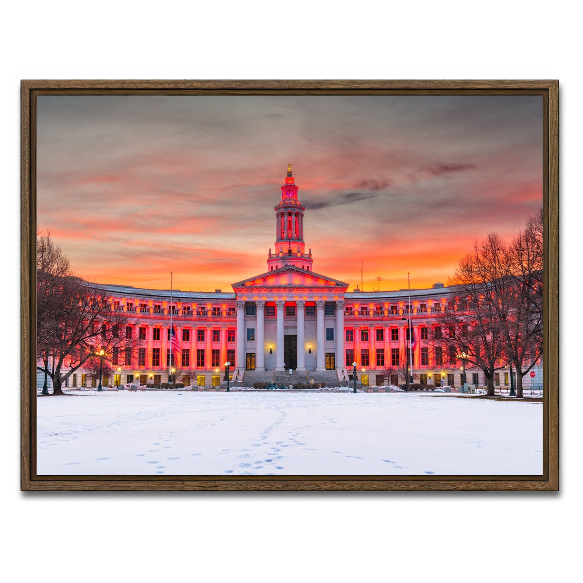 AUTO-MOCKUP WHITE | Denver County | 1 Piece | Walnut Framed Canvas | group=4x3