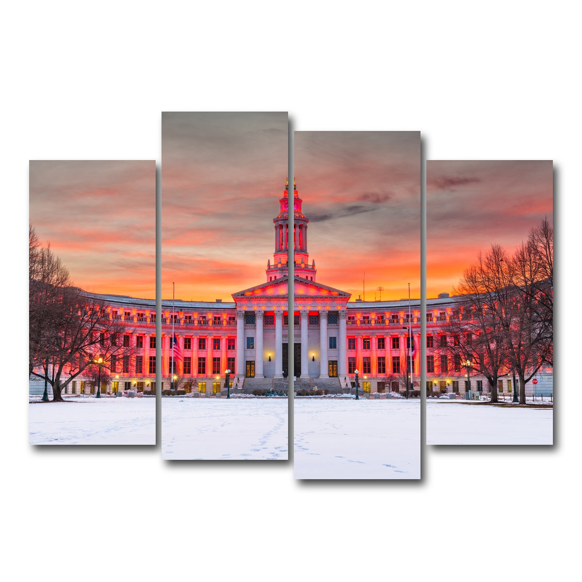 AUTO-MOCKUP WHITE | Denver County | 4 Piece | Gallery Wrap Canvas | group=4_normal