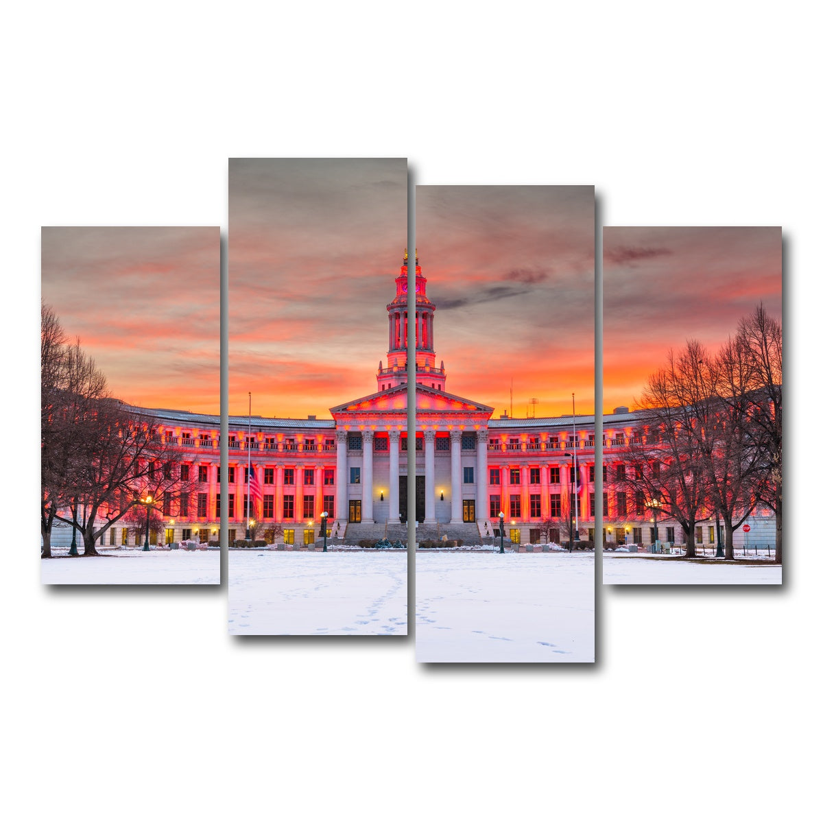 AUTO-MOCKUP WHITE | Denver County | 4 Piece | Gallery Wrap Canvas | group=4_short