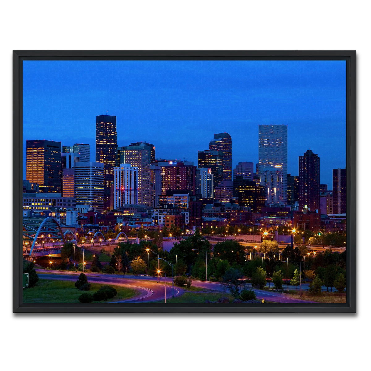 AUTO-MOCKUP WHITE | Denver Skyline | 1 Piece | Black Framed Canvas | group=4x3