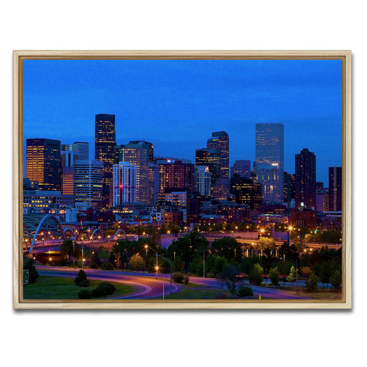 AUTO-MOCKUP WHITE | Denver Skyline | 1 Piece | Natural Framed Canvas | group=4x3