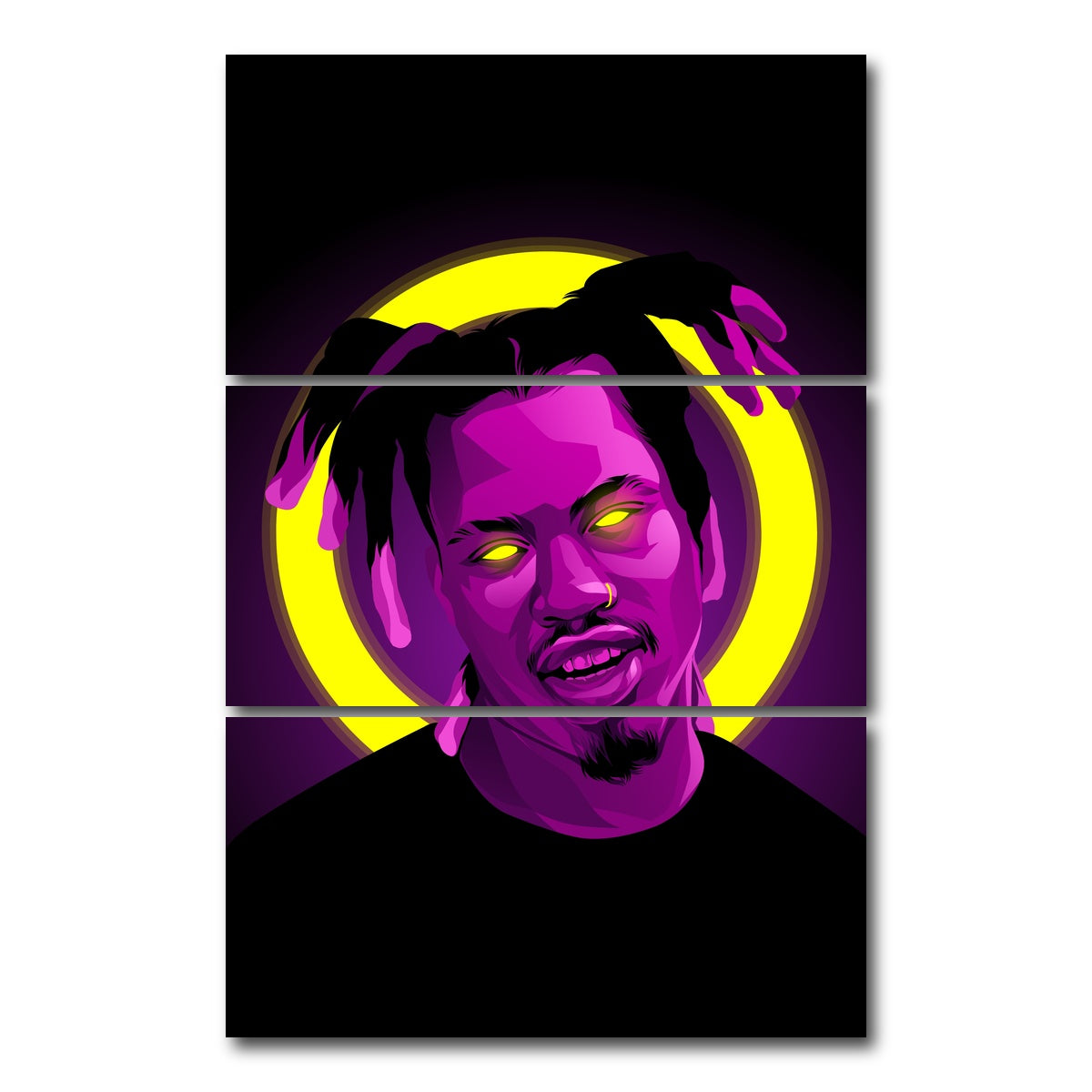 AUTO-MOCKUP WHITE | Denzel Curry | 3 Piece | Gallery Wrap Canvas | group=12x24_stacked