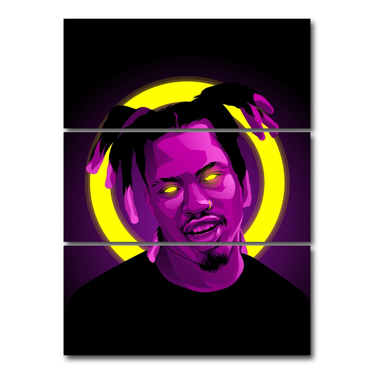 AUTO-MOCKUP WHITE | Denzel Curry | 3 Piece | Gallery Wrap Canvas | group=8x18_stacked