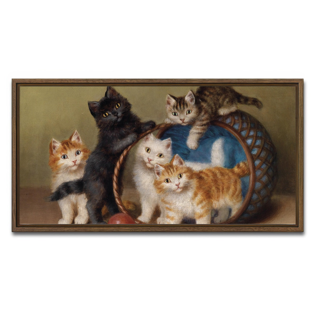 AUTO-MOCKUP WHITE | Der Rote Ball | 1 Piece | Walnut Framed Canvas | group=2x1