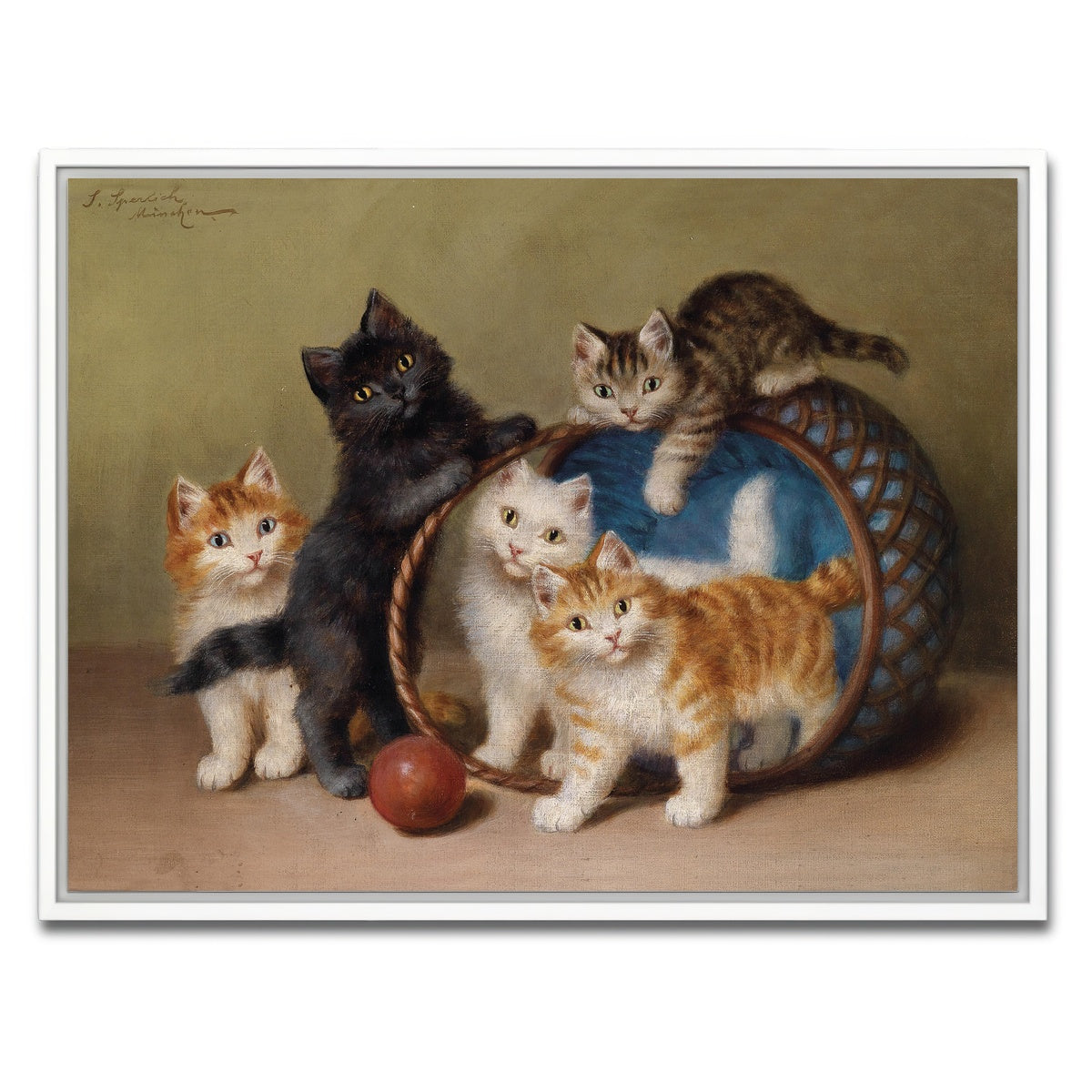 AUTO-MOCKUP WHITE | Der Rote Ball | 1 Piece | White Framed Canvas | group=4x3