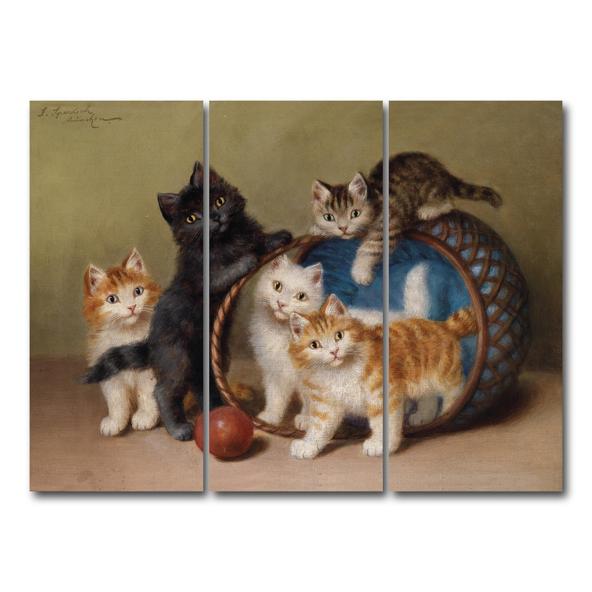 AUTO-MOCKUP WHITE | Der Rote Ball | 3 Piece | Gallery Wrap Canvas | group=8x18