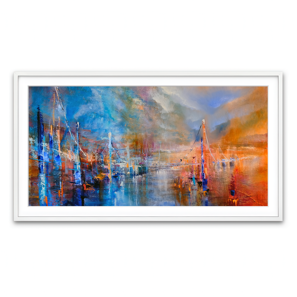 Framed Print 2x1 White