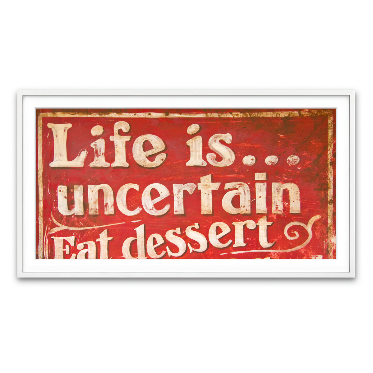 Framed Print 2x1 White