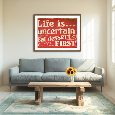 AUTO-MOCKUP ROOM | Dessert First Wall Art