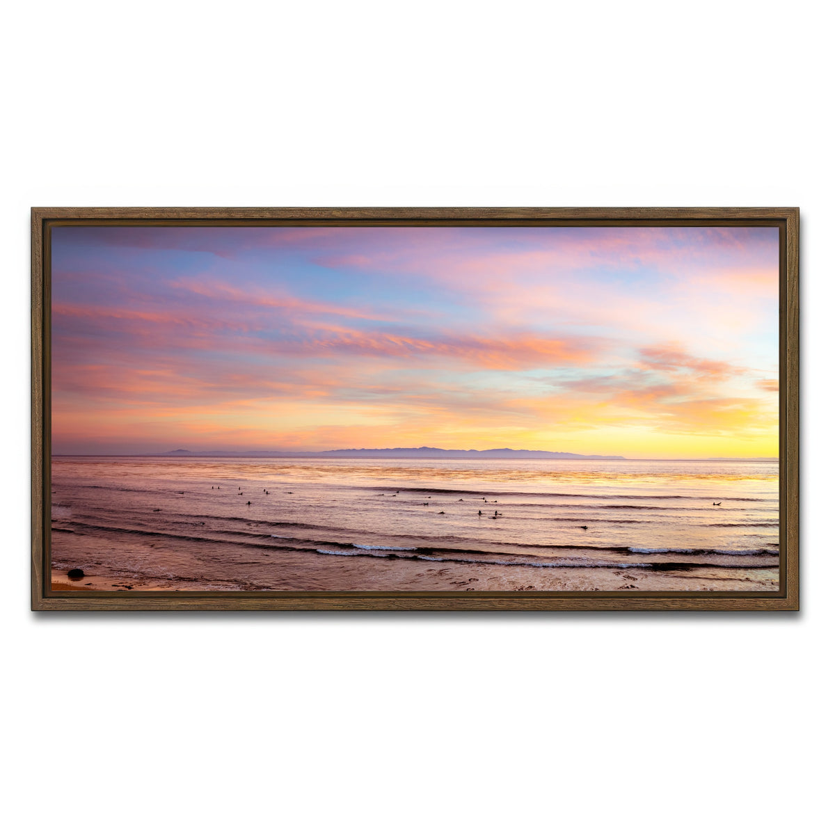 AUTO-MOCKUP WHITE | Devereux Sunset | 1 Piece | Walnut Framed Canvas | group=2x1